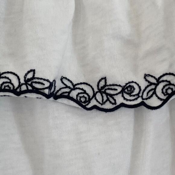 J. Crew Cotton Floral Embroidered Off the Shoulder Top/Blouse White, Black, S - Picture 4 of 11